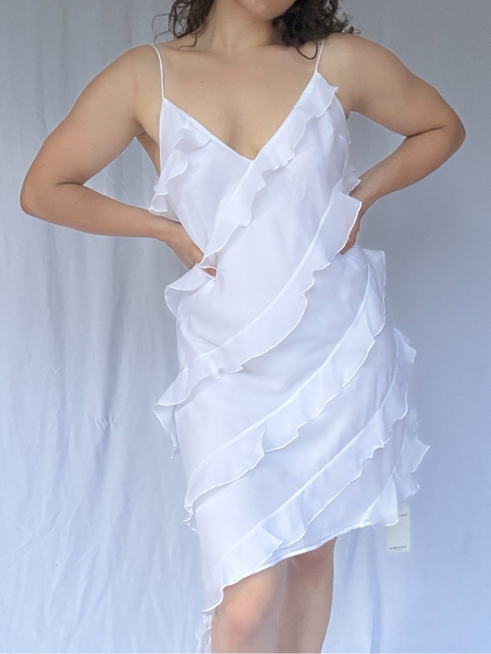 NWT Abercrombie & Fitch White Ruffle Dress – LT (Large Tall)